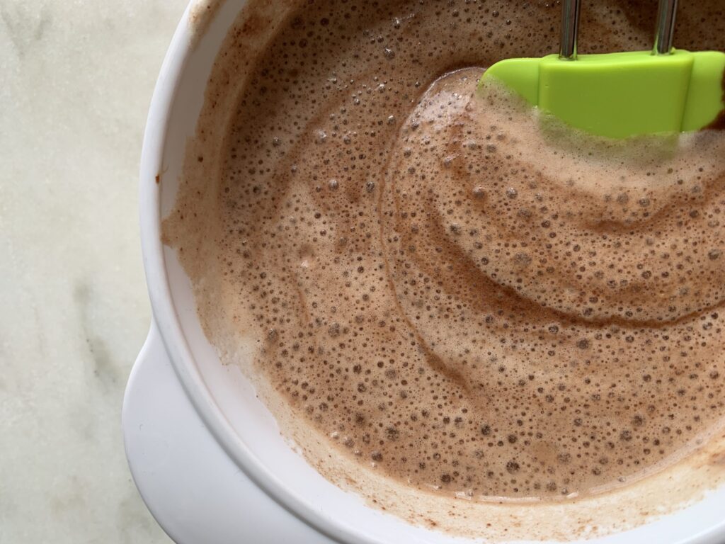 the process of the tropical cacao bean mousse!