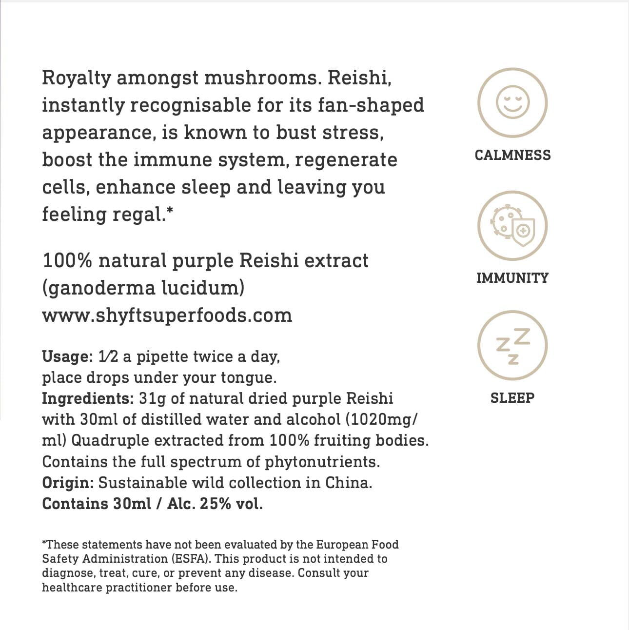 Reishi Extract -eigenschappen. Organische functional mushrooms