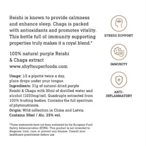 Chaga en Reishi Extract Blend Eigenschappen en Voordelen