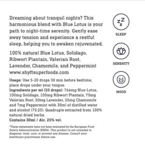 Blue lotus druppels eigenschappen voor goed slapen en minder stress